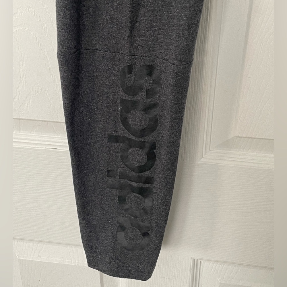 Adidas Gray Leggings With Black Logo - Picture 3 of 4